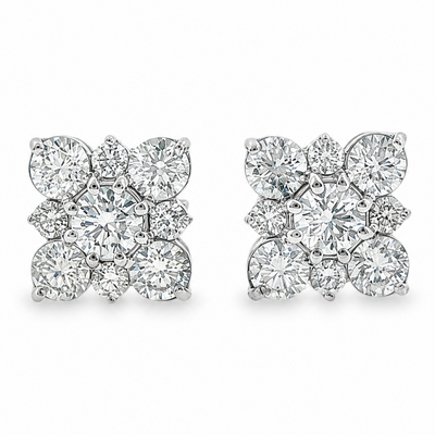 Diamond Cluster Square Studs 70739