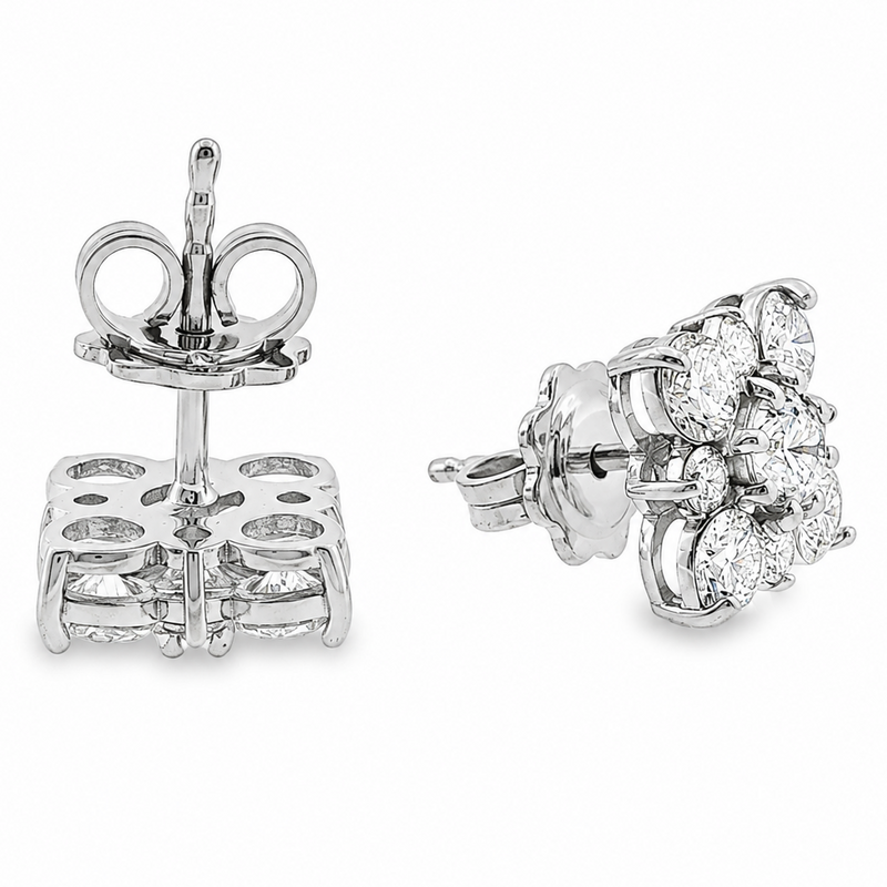 Diamond Cluster Square Studs 70739