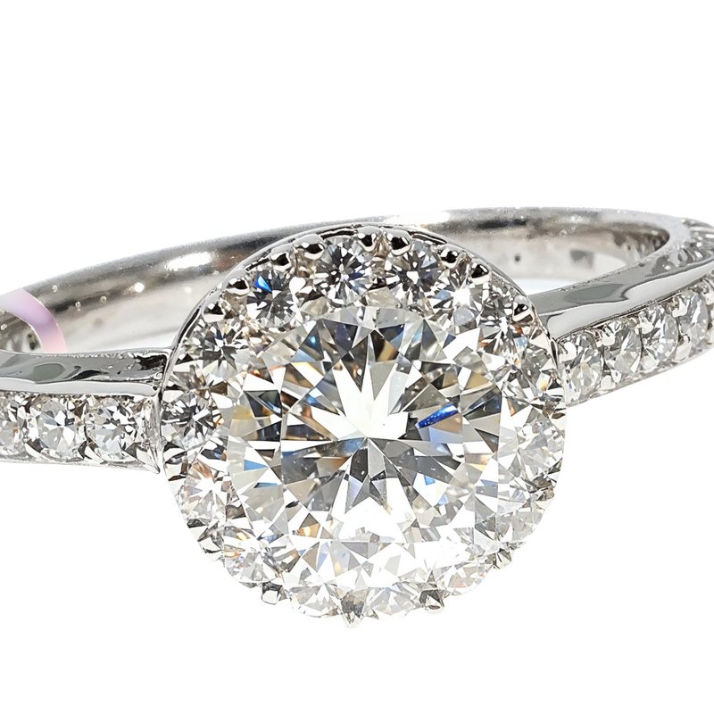 Diamond Halo Engagement Ring in 18K gold, view 5