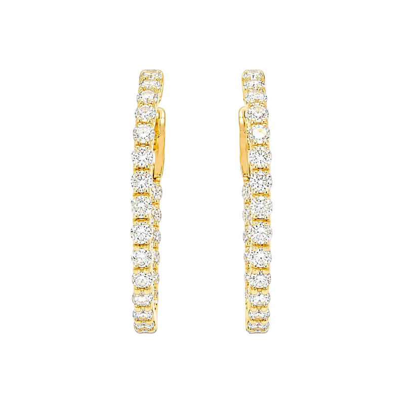 Diamond Hoop Earrings 1 Ct in 14K gold