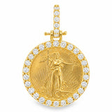 Diamond Lady Liberty Coin 1/10 oz Pendant 68171