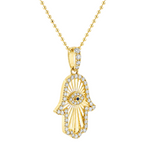 Diamond & Sapphire Hamsa Pendant Set 71725