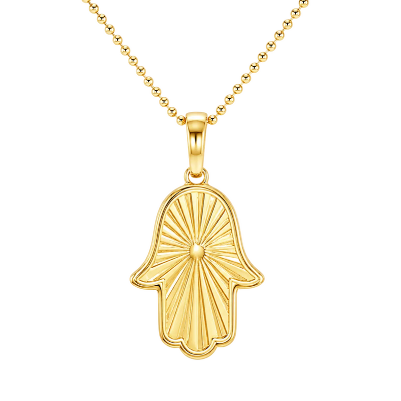 Diamond & Sapphire Hamsa Pendant Set 71725