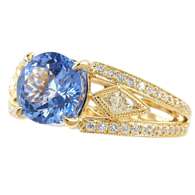 Diamond Tanzanite Ring in 14K gold, view 3