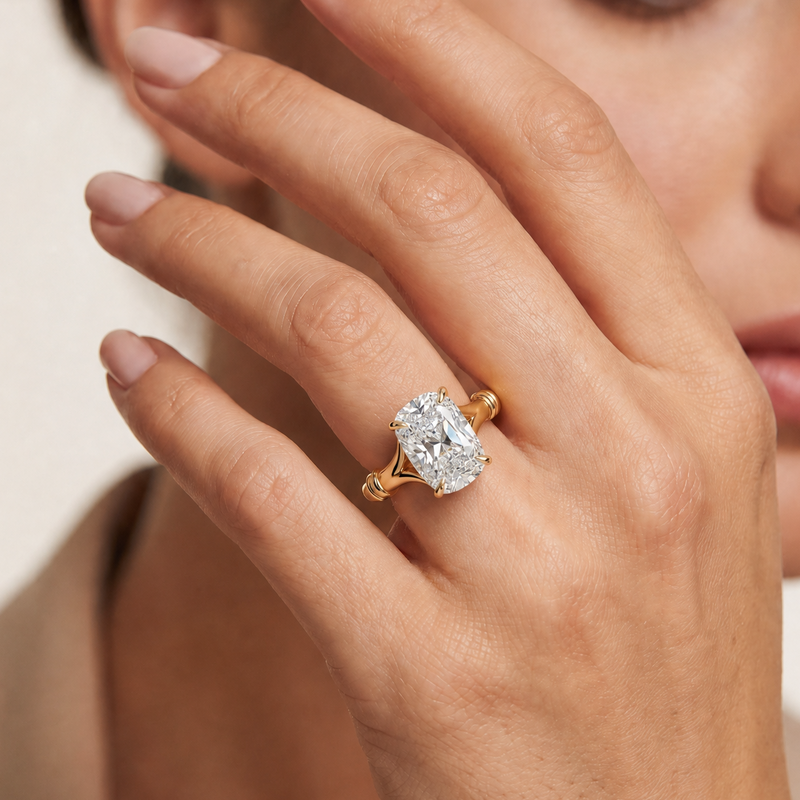 Diana Old Mine Cushion Engagement Ring 71670