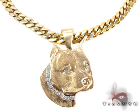 Dog Yellow Gold Diamond Pendant 26817 - Image 2