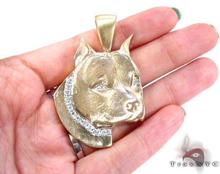 Dog Yellow Gold Diamond Pendant 26817 - Image 8