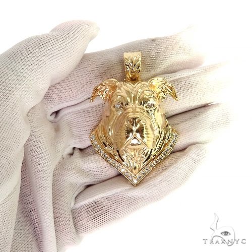 14K Gold Dog Head Pendant, photo 7 of 7