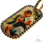 Dog Tag Black Diamond Frame Photo Pendant 67908 - Image 3