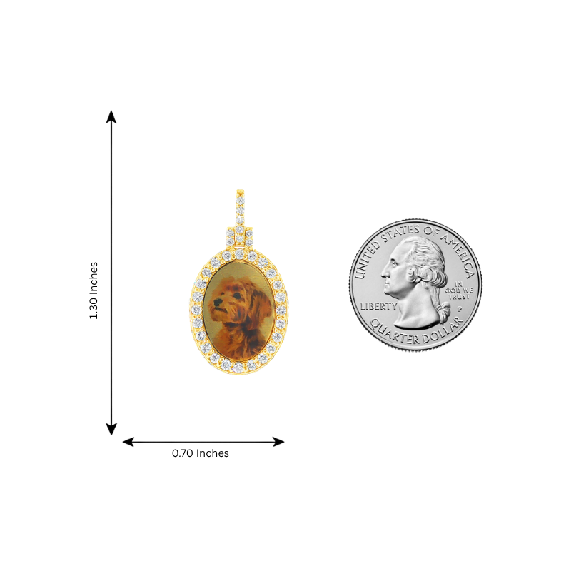 Dog Tag Diamond Photo Pendant 71427