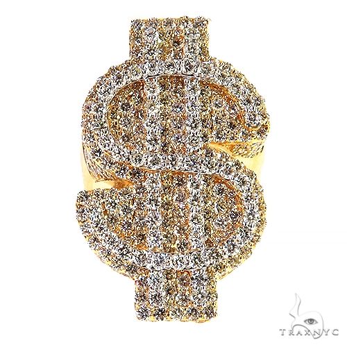 14K Gold Dollar Sign Diamond Ring, photo 2 of 6