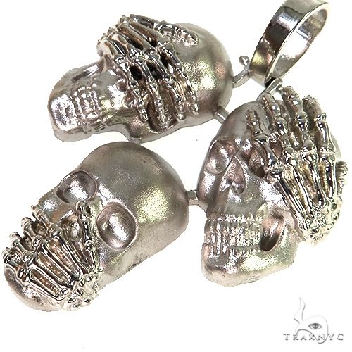 925 Silver See No Evil Skull Pendant | TraxNYC