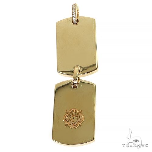 Double Dog Tag Diamond Pendant 68255 | TraxNYC