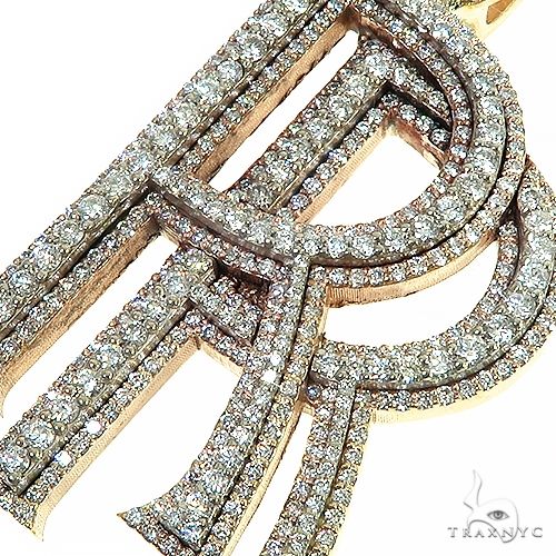 14K Gold Double Initial Pendant With Flower Bale, photo 4 of 6