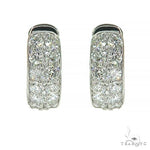 Double Row Diamond Hoop Huggie Earrings 66952 - Image 1