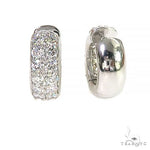 Double Row Diamond Hoop Huggie Earrings 66952 - Image 3