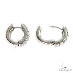 Double Row Diamond Hoop Huggie Earrings 66952 - Image 4