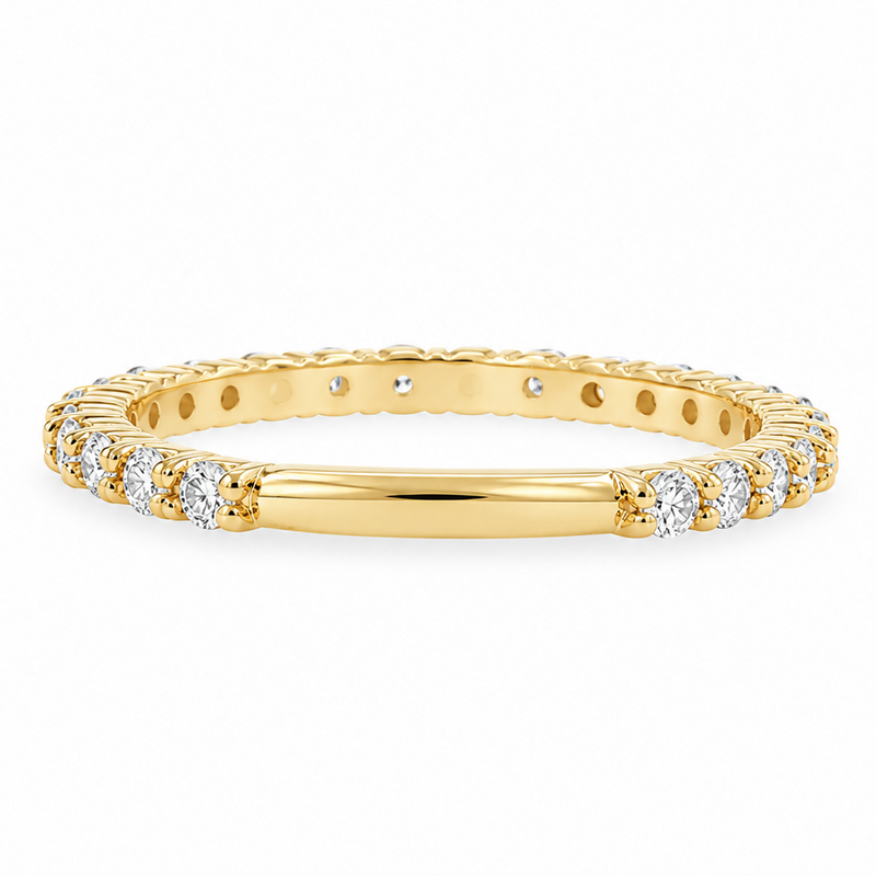 Double Shared Prong Wedding Band 71808