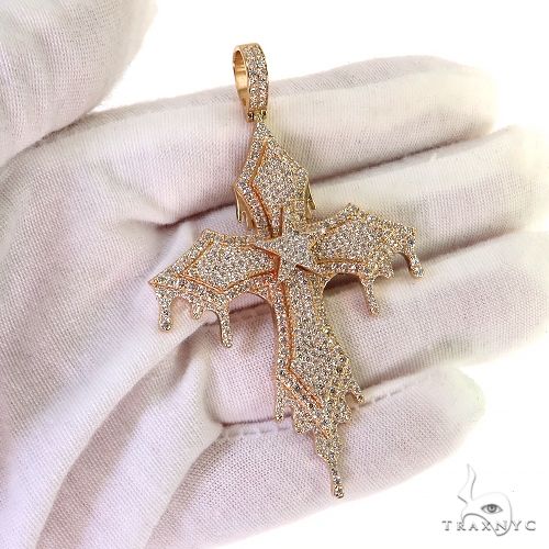 Drip Cross Diamond Pendant 69693 - Image 7