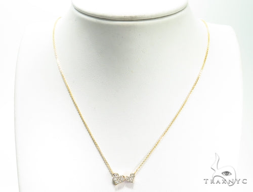 Double Cute Heart Diamond Necklace 40808 - Image 10