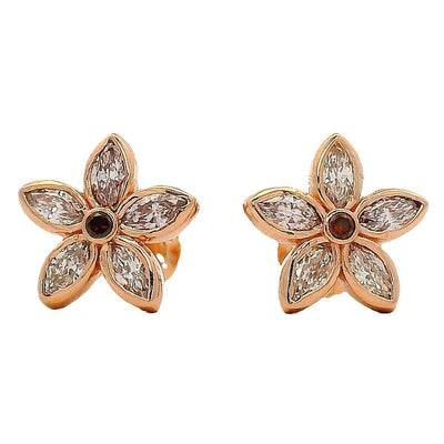 14K Rose Gold Marquise Flower Cluster Earring 71003