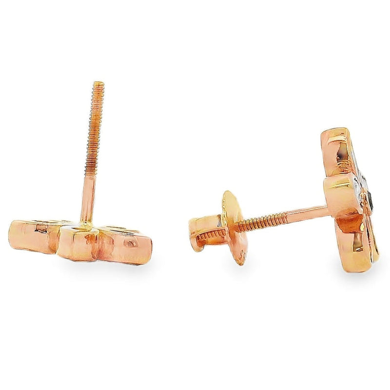 14K Rose Gold Marquise Flower Cluster Earring 71003