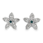 14k White Gold Marquise Flower Cluster Earring 71002