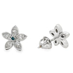 14k White Gold Marquise Flower Cluster Earring 71002