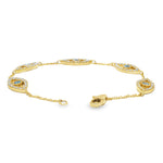 Evil Eye Bracelet With Blue & White Diamonds