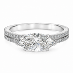 East-West Marquise Classic Split Shank Engagement Ring 71624
