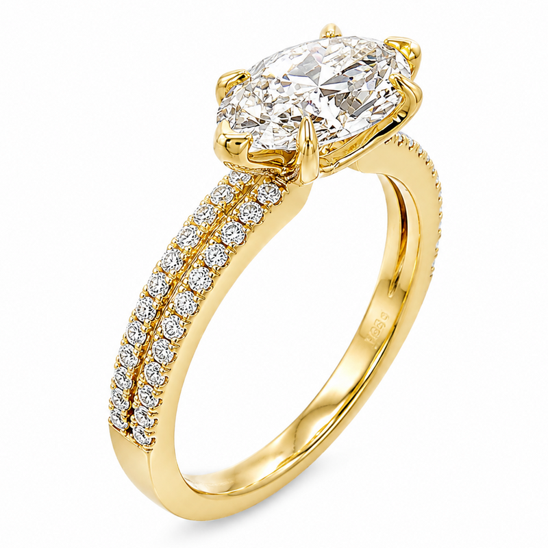 East-West Marquise Classic Split Shank Engagement Ring 71624