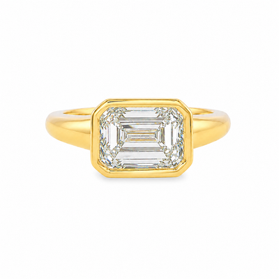 East West Bezel Emerald Ring 71523