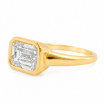 East West Bezel Emerald Ring 71523
