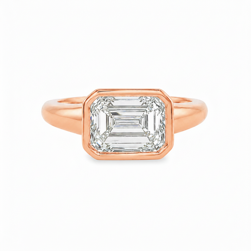 East West Bezel Emerald Ring 71523