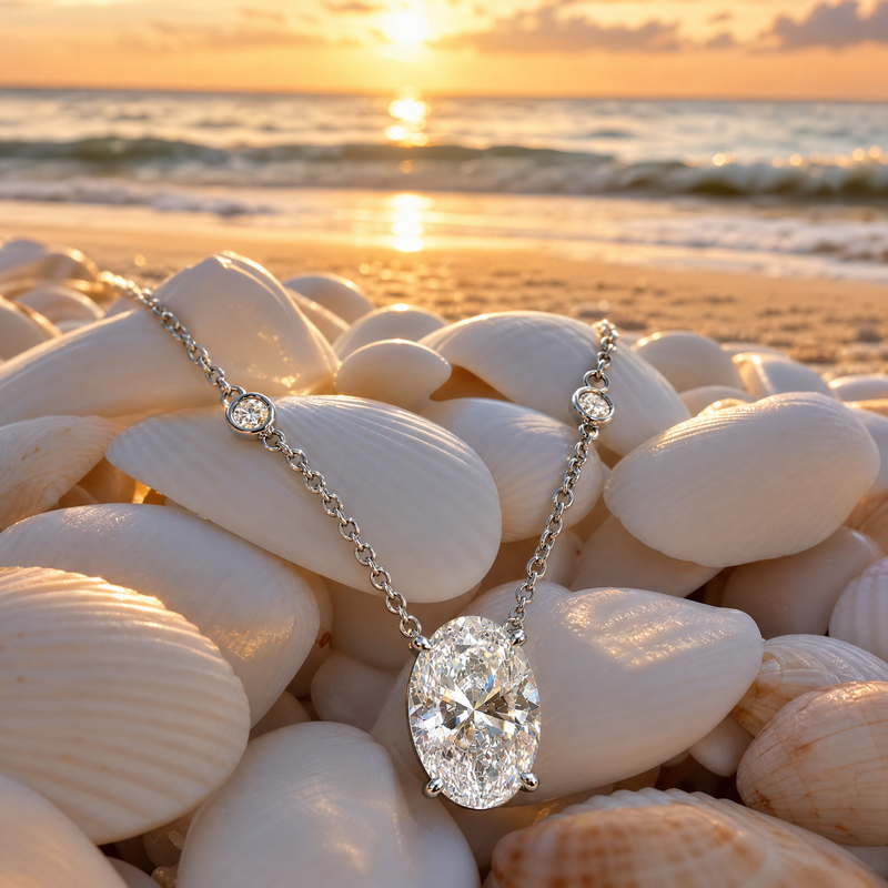 Elite Oval Diamond Necklace 71547