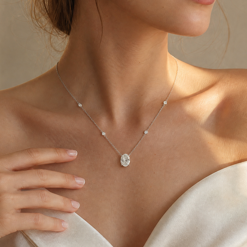 Elite Oval Diamond Necklace 71547