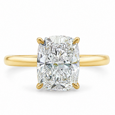 Elongated Cushion Hidden Halo Engagement Ring 71673
