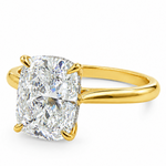 Elongated Cushion Hidden Halo Engagement Ring 71673