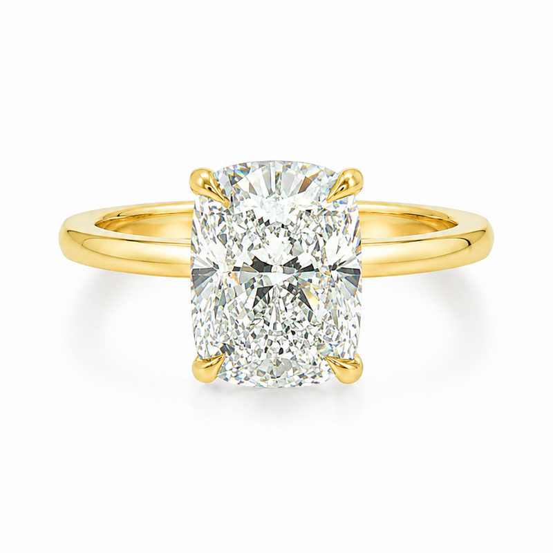 Elongated Cushion Lab Grown Diamond Solitaire Engagement Ring 68640