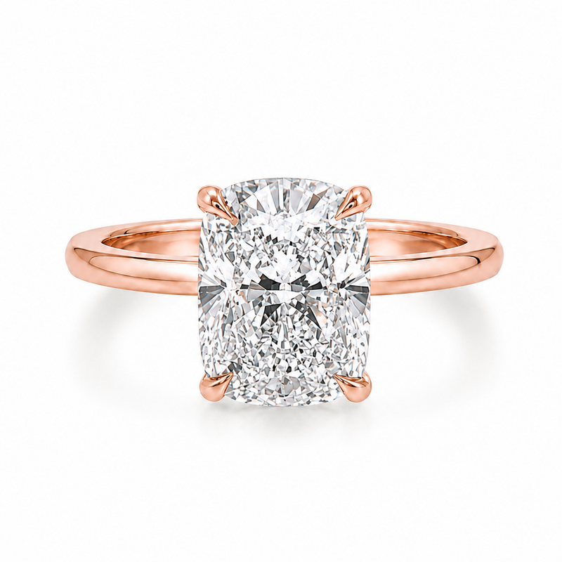 Elongated Cushion Lab Grown Diamond Solitaire Engagement Ring 68640