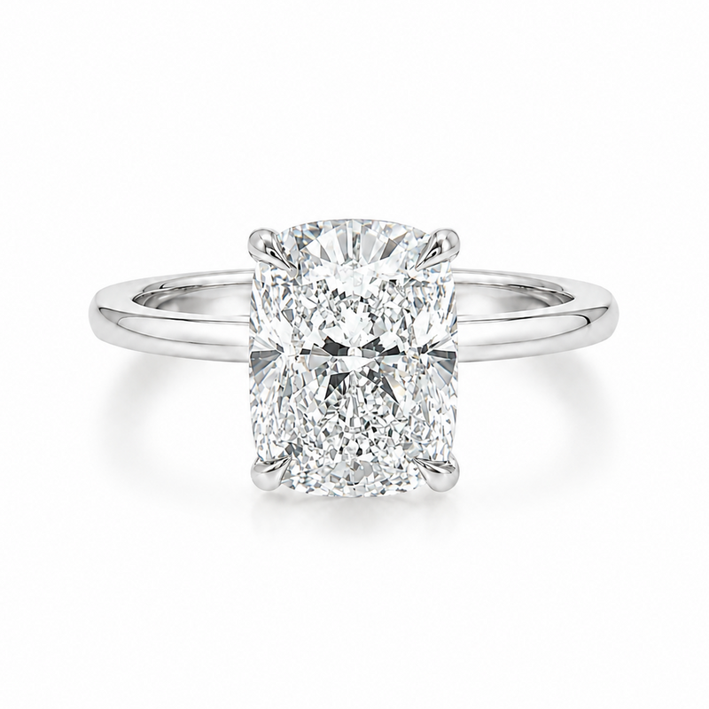 Elongated Cushion Lab Grown Diamond Solitaire Engagement Ring 68640