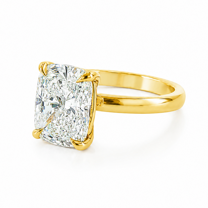 Elongated Cushion Lab Grown Diamond Solitaire Engagement Ring 68640