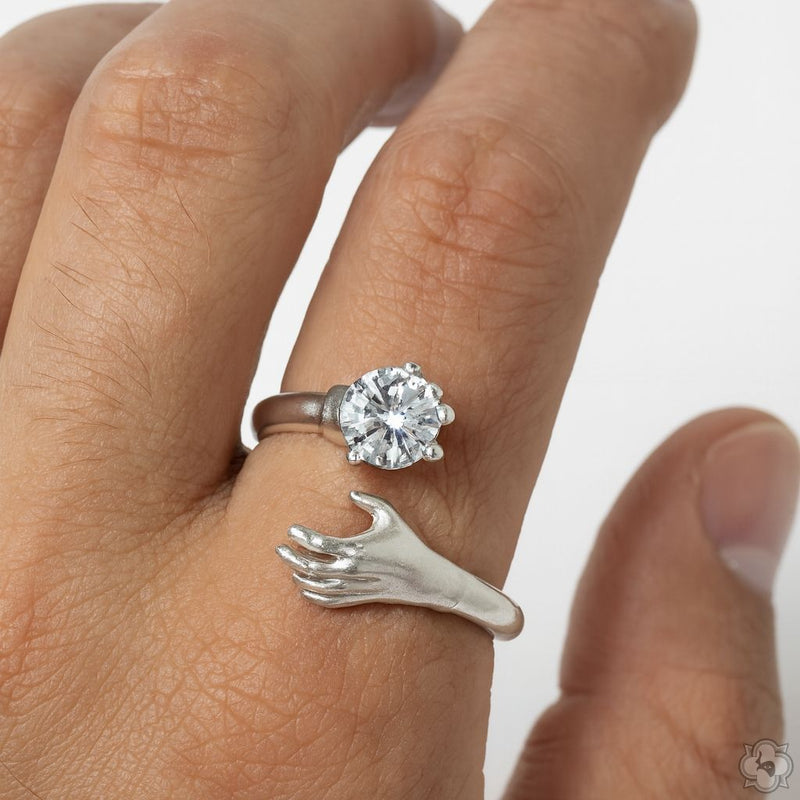 Embrace Diamond Ring .925 Silver 70751 - Image 5