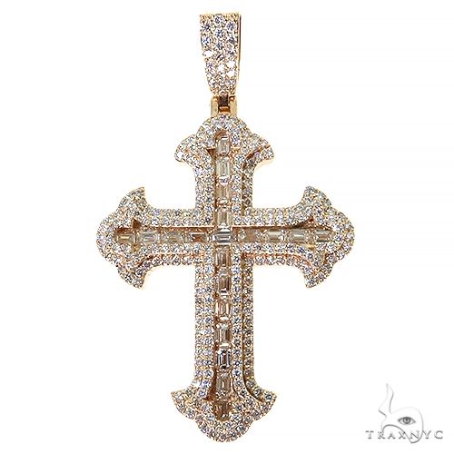 Emerald Cut Diamond Cross Pendant 68576 - Image 1