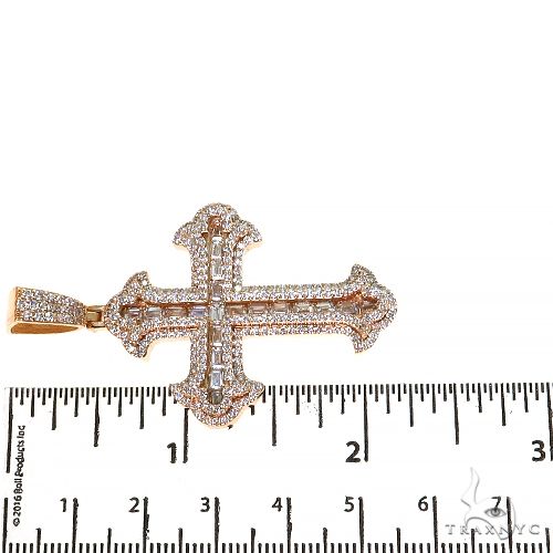 14K Gold Emerald Cut Lab-Grown Diamond Cross Pendant, photo 6 of 6