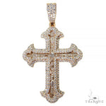 Emerald Cut Diamond Cross Pendant 68583 - Image 1