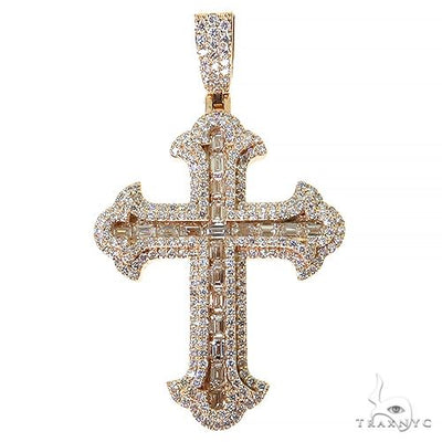 Emerald Cut Diamond Cross Pendant 68583 - Image 1