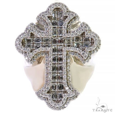 Emerald Cut Diamond Cross Ring 68770 - Image 1
