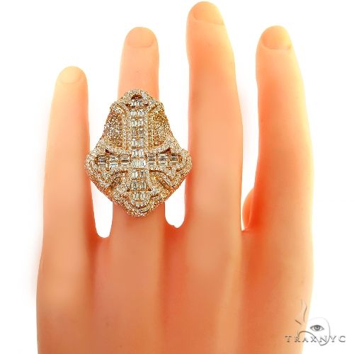 14K Gold Emerald Cut Diamond Cross Ring, photo 6 of 7