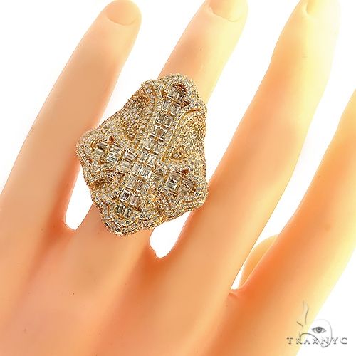 14K Gold Emerald Cut Diamond Cross Ring, photo 7 of 7